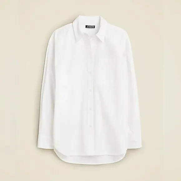 NWT J CREW Étienne oversized shirt in lightweight oxford in white - Picture 5 of 7